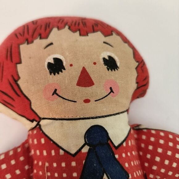 Vintage Knickerbocker Bean Bag Raggedy Andy 7.5" Cloth Doll - Picture 2 of 5